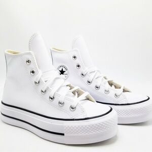 Pre-owned Converse Women's White High-Top Platform Sneakers